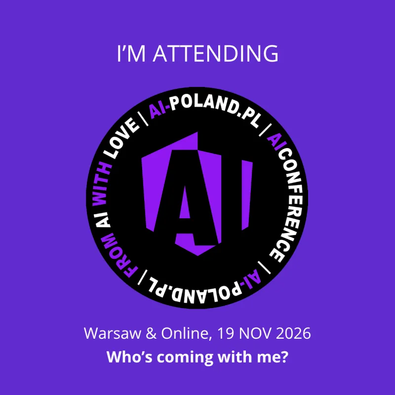 I’m attending AI Poland (1200×1200)