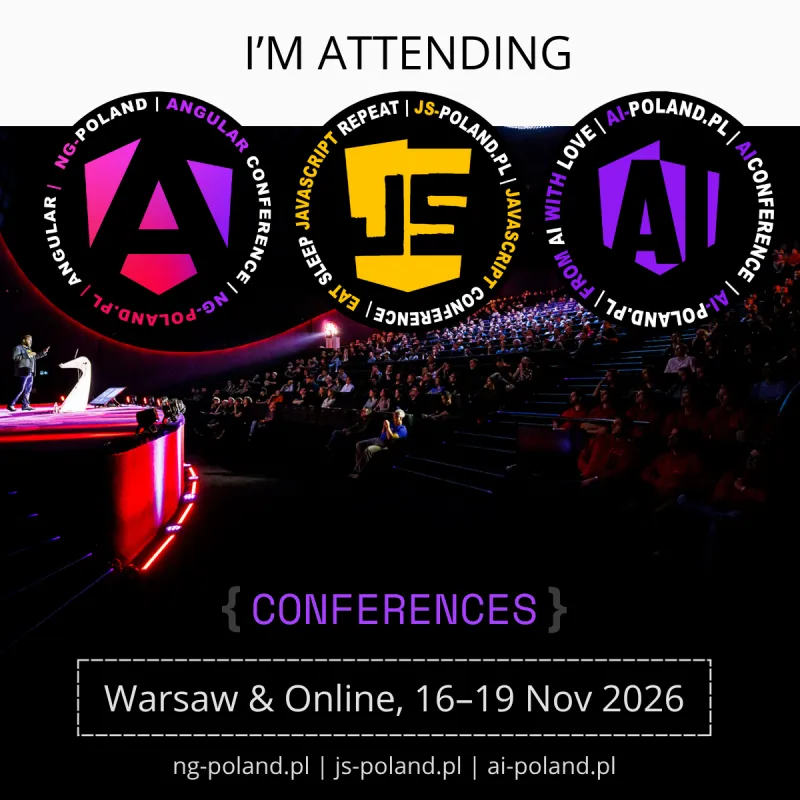 I’m attending NG/JS/AI Poland (1200×1200)